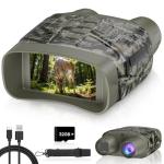 HEXEUM 4K Night Vision Goggles for Adults, Night Vision Binoculars with 5000mAh Rechargeable Battery and 32GB Card, 3" HD Screen for Wildlife Observation, Hunting and Security