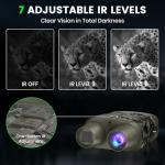 HEXEUM 4K Night Vision Goggles for Adults, Night Vision Binoculars with 5000mAh Rechargeable Battery and 32GB Card, 3" HD Screen for Wildlife Observation, Hunting and Security