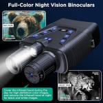 Night Vision Goggles, 58MP Full-Color 4K Night Vision Binoculars for Adults with 10000mAh Fast Charging Battery, 64GB Card, 3.99" Screen and 1968FT Viewing Range for Camping Hunting & Security(Black)