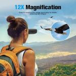 Binoculars 12x25 for Adults and Kids Night Vision Binoculars Compact Binocular Waterproof Binocular Wide Field of View for Bird Watching,Hiking,Hunting,Concert with Binocular Cases