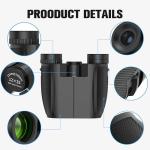 Binoculars 12x25 for Adults and Kids Night Vision Binoculars Compact Binocular Waterproof Binocular Wide Field of View for Bird Watching,Hiking,Hunting,Concert with Binocular Cases