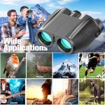 Binoculars 12x25 for Adults and Kids Night Vision Binoculars Compact Binocular Waterproof Binocular Wide Field of View for Bird Watching,Hiking,Hunting,Concert with Binocular Cases