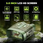 Night Vision Goggles, Night Vision Binoculars - Gifts for Men Dad Husband Boy Friend - 4K 3'' HD Screen & 10X Digital Zoom, 5000mAh Battery and 32GB TF Card, Tech Gadgets Telescope for Camping
