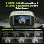 Night Vision Goggles, Night Vision Binoculars - Gifts for Men Dad Husband Boy Friend - 4K 3'' HD Screen & 10X Digital Zoom, 5000mAh Battery and 32GB TF Card, Tech Gadgets Telescope for Camping