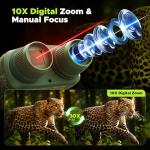 Night Vision Goggles, Night Vision Binoculars - Gifts for Men Dad Husband Boy Friend - 4K 3'' HD Screen & 10X Digital Zoom, 5000mAh Battery and 32GB TF Card, Tech Gadgets Telescope for Camping