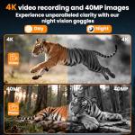 NKBZEB Night Vision Goggles - 5W Upgraded 4K HD IR Binoculars - 8X Digital Zoom, Rechargeable Binoculars with Camera Built in, 32GB Card to Save Photos and Videos, Flashlight (Black)