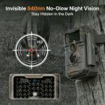 GardePro E6 Trail Camera WiFi 32MP 1296P Game Camera with No Glow Night Vision Motion Activated Waterproof for Wildlife Deer Scouting Hunting or Property Security, Camo