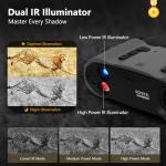  ACPOTEL Night Vision Binoculars with 3" Screen - Day & Night Vision Goggles for Adults, 1-8x Zoom, 1280P Photos & 40Hz Videos, 32GB Memory Card, Rechargeable Lithium Battery, Perfect for Hunting & Wildlife Observation