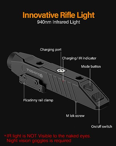 IR Illuminator Flashlight for Night Vision Rifle Scope