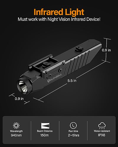 IR Illuminator Flashlight for Night Vision Rifle Scope