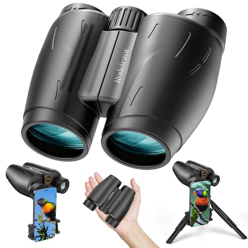 RODCIRANT 25X30 HD Binoculars for Adults with Universal Phone Adapter, Tripod, and Tripod Adapter - Large View, Super Bright, Waterproof - Ideal for Bird Watching, Hunting, Concerts, and More