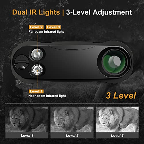  ACPOTEL Night Vision Binoculars with 3" Screen - Day & Night Vision Goggles for Adults, 1-8x Zoom, 1280P Photos & 40Hz Videos, 32GB Memory Card, Rechargeable Lithium Battery, Perfect for Hunting & Wildlife Observation