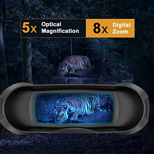  ACPOTEL Night Vision Binoculars with 3" Screen - Day & Night Vision Goggles for Adults, 1-8x Zoom, 1280P Photos & 40Hz Videos, 32GB Memory Card, Rechargeable Lithium Battery, Perfect for Hunting & Wildlife Observation