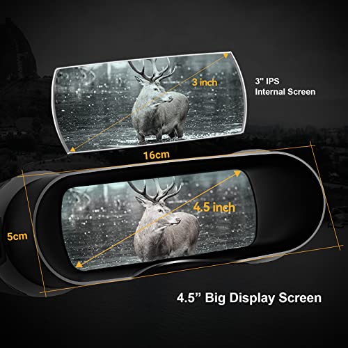  ACPOTEL Night Vision Binoculars with 3" Screen - Day & Night Vision Goggles for Adults, 1-8x Zoom, 1280P Photos & 40Hz Videos, 32GB Memory Card, Rechargeable Lithium Battery, Perfect for Hunting & Wildlife Observation