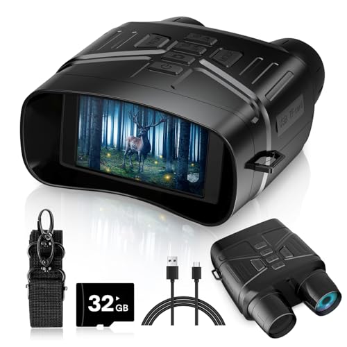  Nightfox 4K Night Vision Binoculars - High-Definition Night Vision Goggles with 3" HD Screen, Photo & Video Recording, and 32GB Memory Card