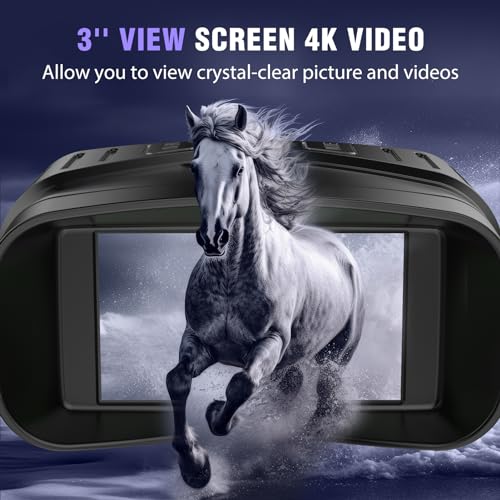  Nightfox 4K Night Vision Binoculars - High-Definition Night Vision Goggles with 3" HD Screen, Photo & Video Recording, and 32GB Memory Card