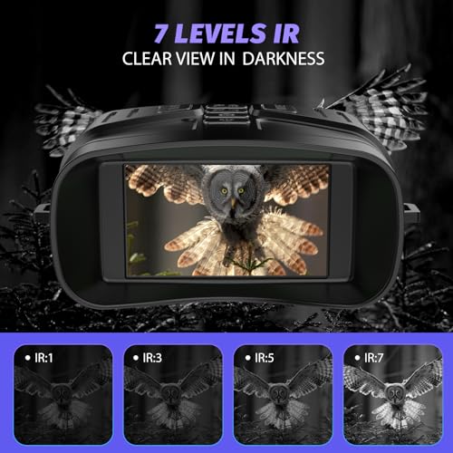  Nightfox 4K Night Vision Binoculars - High-Definition Night Vision Goggles with 3" HD Screen, Photo & Video Recording, and 32GB Memory Card