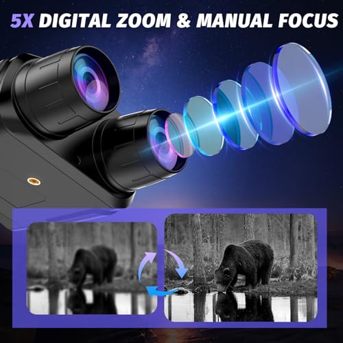  Nightfox 4K Night Vision Binoculars - High-Definition Night Vision Goggles with 3" HD Screen, Photo & Video Recording, and 32GB Memory Card