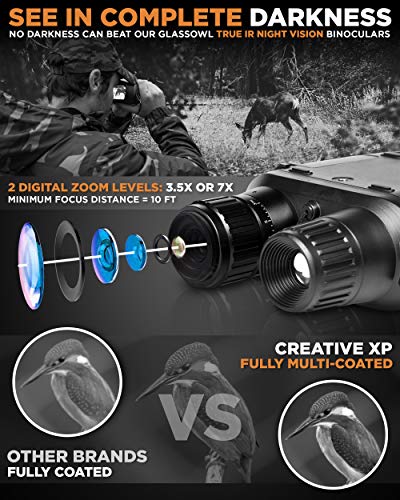Creative XP Pro Night Vision Binoculars - Digital Infrared, 4" HD Screen, 2X Zoom - Ideal for Hunting, Security, and Outdoor Adventures