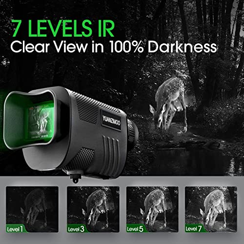 YUANZIMOO Night Vision Monocular Digital Infrared Monocular Telescope for 100% Darkness with 8X Zoom 2000mAh Rechargeable Battery Upgrade Tripod 32 GB SD Card & Card Reader
