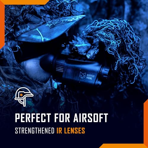 Nightfox Prowl Night Vision Goggles | HD Recording, 32GB | 1x Magnification, Head Mounted, 54° Wide FOV | Dual IR 850 940nm | Airsoft Night Vision Monocular