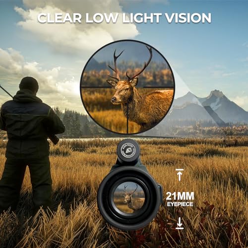 Adasion 12x56 HD Monocular Telescope High Powered with Smartphone Adapter, with Clear Low Light Vision