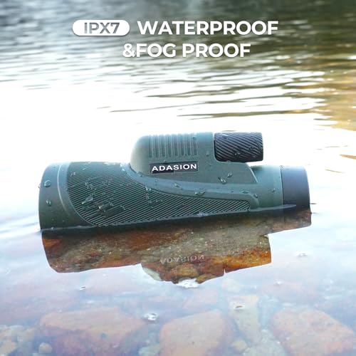 Adasion 12x56 HD Monocular Telescope High Powered with Smartphone Adapter, with Clear Low Light Vision