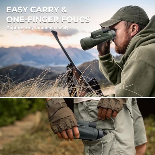 Adasion 12x56 HD Monocular Telescope High Powered with Smartphone Adapter, with Clear Low Light Vision
