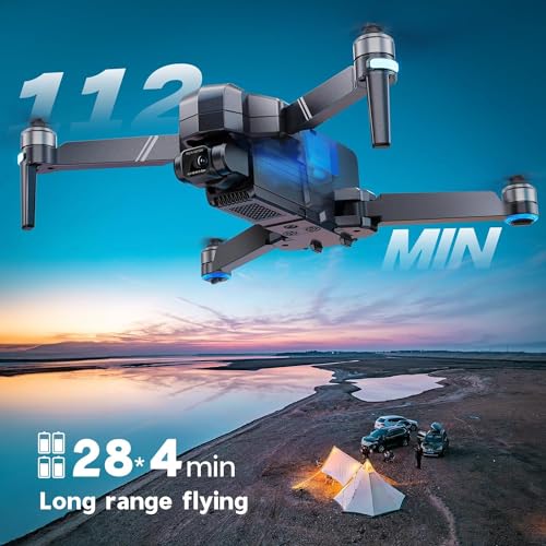 Ruko F11GIM2 4B Drones with Camera for Adults 4k,FAA Remote ID Comply,2-Axis Gimbal + Eis, 112mins Fly Time 4 Batteries, 9800ft Long Range, gps