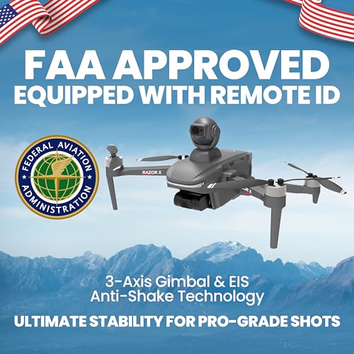 Drone-Clone Xperts X Pro Razor with Camera for Adults 4k - FAA Approved Professional Drone with Obstacle Avoidance - GPS Auto Return - Cameras with SONY Image Sensor & Night Vision for Video
