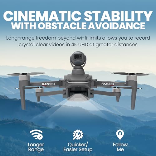 Drone-Clone Xperts X Pro Razor with Camera for Adults 4k - FAA Approved Professional Drone with Obstacle Avoidance - GPS Auto Return - Cameras with SONY Image Sensor & Night Vision for Video