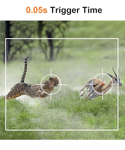 Dargahou Trail Camera - 4K 48MP Game Camera with Night Vision, 0.05s Trigger Motion Activated Hunting Camera, IP66 Waterproof, 130 Wide-Angle with 46pcs No Glow Infrared Leds for Outdoor Wildlife