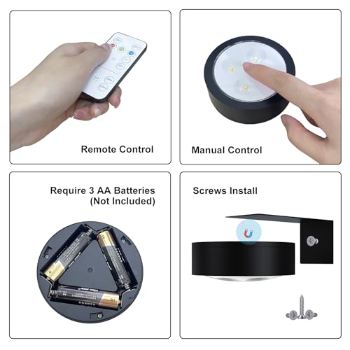 Blisaleiip 3Pcs Remote Control Battery Operated Picture Lights