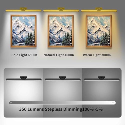 MQOUO 24.4" Wireless Picture Lights with Remote Control