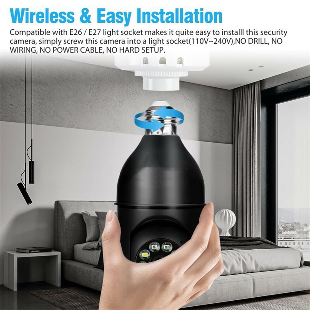 Smart Home Security Light Bulb Camera