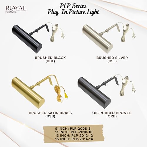 Plug-in Picture Light Gallery Lighting, Brushed Satin Brass