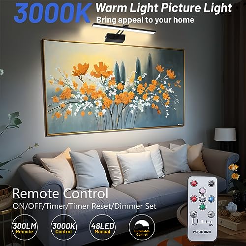 YQNLIFA Picture Light, Battery Operated 16” Art Light