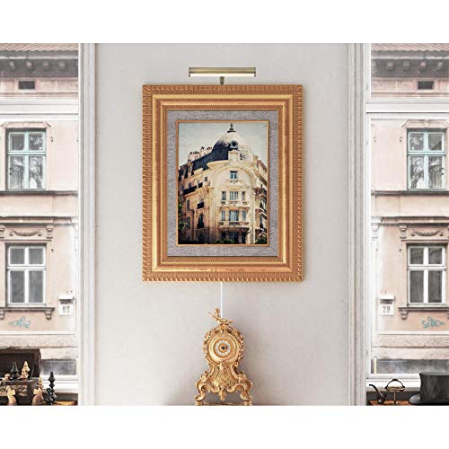Adjustable LED Picture Light, Antique Brass Finish, 7
