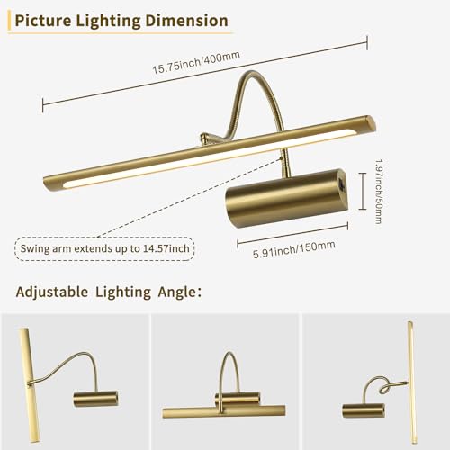 Golden Wireless Picture Light with Remote Control