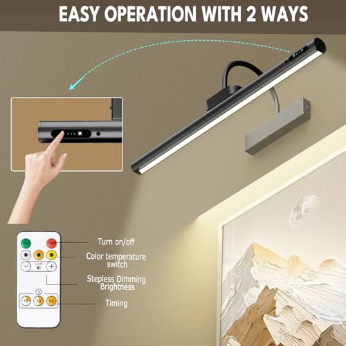 Bridika Battery Operated Wireless Picture Light, 3 Colors