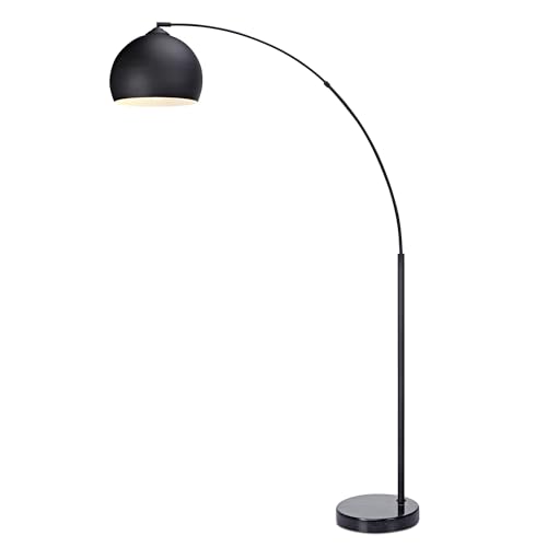 Teamson Home Arquer 66.93" Arc Floor Lamp with Black Marble Base