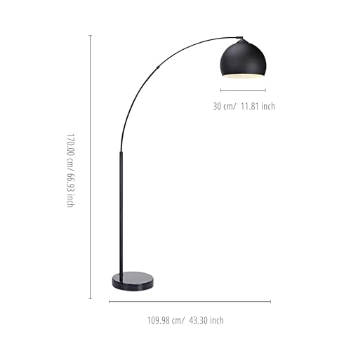 Teamson Home Arquer 66.93" Arc Floor Lamp with Black Marble Base
