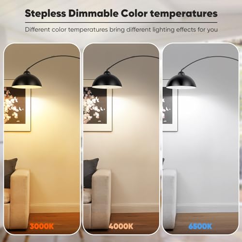Modern Black 78" Arc Floor Lamp with Remote
