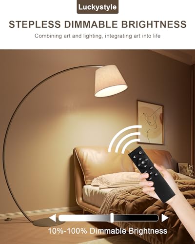 luckystyle Extra Tall Arc Floor Lamp with Dimmable LED