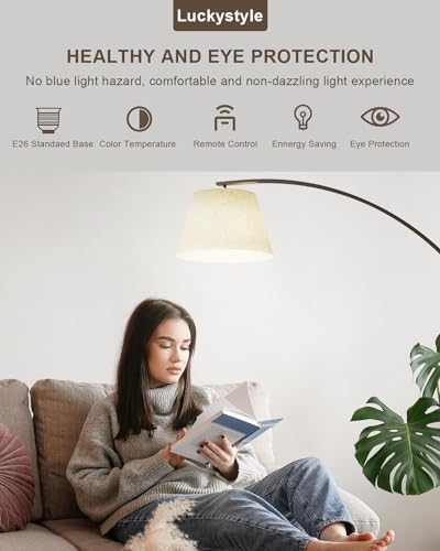 luckystyle Extra Tall Arc Floor Lamp with Dimmable LED