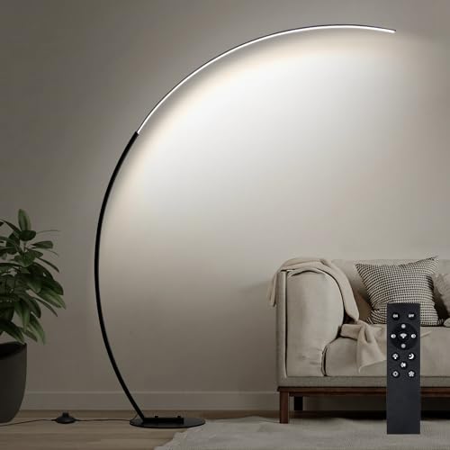 Bright LED Floor Lamp with Remote, Adjustable Color