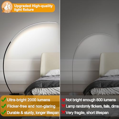 Bright LED Floor Lamp with Remote, Adjustable Color