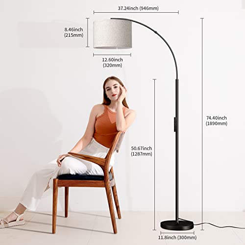 SUNMORY Modern Arc Floor Lamp with Remote Control