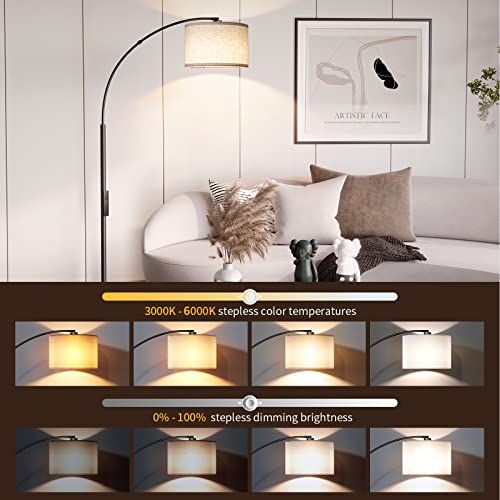 SUNMORY Modern Arc Floor Lamp with Remote Control