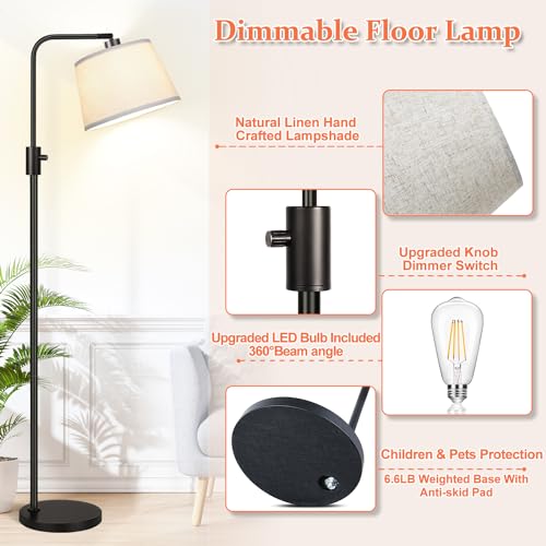 Modern Dimmable Floor Lamp with 1000 Lumens LED